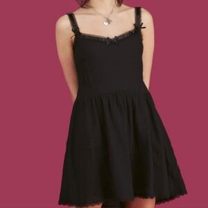 UNIF Black Dress with Lace Detail